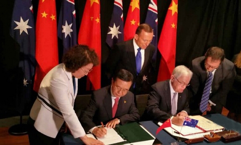 【政策】历经10年 中澳自贸协定今日签订（现场图）“中国对97%澳进口商品零关税”