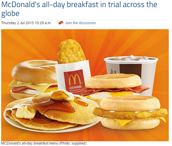 【吃货福音】不必再赶，澳洲将24小时全天候供应麦当劳早餐！