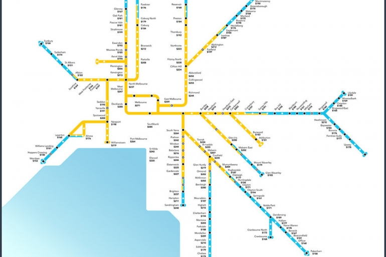 【房价】澳火车沿线“房价地图”告诉你：悉尼租房有多贵